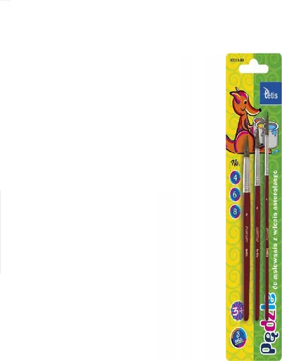 Set furça Tetis, nr. 4, 6, 8, 3 copë, të kafta - 1