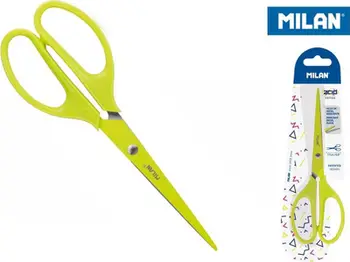 Gërshërë zyre Milan Acid Series, 17cm, çelik inoks, të verdha