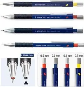 Laps mekanik STAEDTLER Noris Marsmicro, 0.9mm, trup me gomë, i zi
