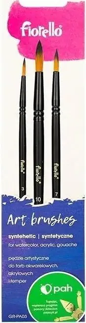 Set furçash pikture H+B Nylon Synthetic, 3 copë, dorezë druri, të zeza