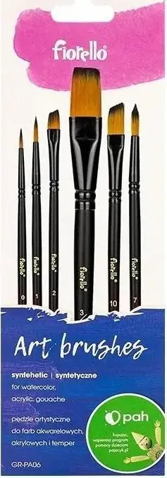 Set furçash H+B Nylon Synthetic Brush, 6 copë, najlon sintetik, të zeza