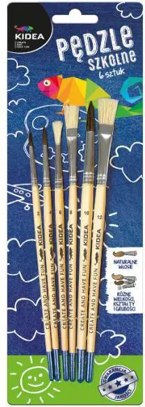 Set furçash Kidea, 6 copë, madhësi 2 4 6 8 10 12, dru natyral