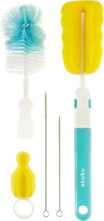 Set furçash për pastrimin e shisheve Akuku Blue, + 2 koka