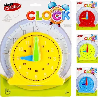 Orë edukative Mega Creative Educational Clock, me akrepa lëvizës, shumëngjyrëshe - 1