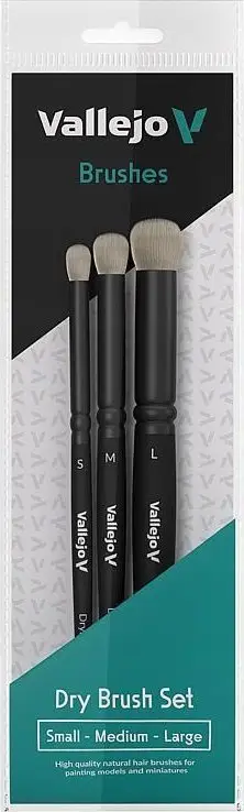 Set furçash pikture VJPB07990, 3x dry brush, qime natyrale