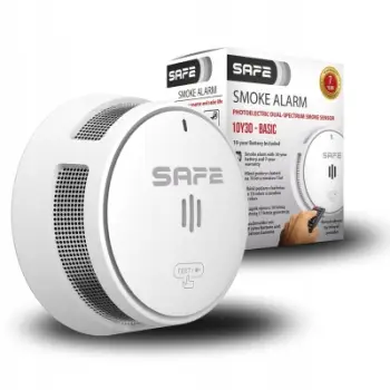 Detektor tymi Safe 10Y30 BASIC, bateri e mbyllur 10 vjet, sensor optik, i bardhë