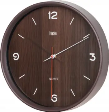 Orë murale Teesa, 30 cm, mekanizëm quartz, kafe e errët