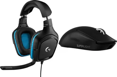 Set gaming Logitech G432 + G PRO X SuperLight 2, kufje 7.1, maus wireless, blu - 1