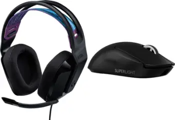 Set gaming Logitech G335 + G PRO X SuperLight 2, kufje 3.5mm, maus wireless, të zinj