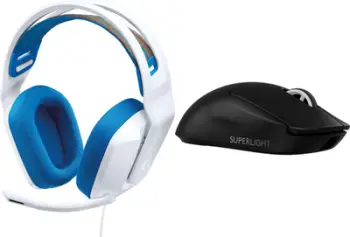 Set gaming Logitech G335 dhe G PRO X SuperLight 2, kufje 3.5 mm, maus pa tel, të bardha