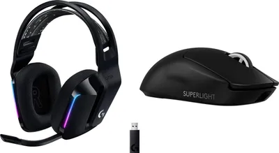 Set gaming Logitech G733 Lightspeed dhe G PRO X SuperLight 2, wireless, USB, të zinj - 1