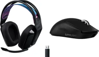Set gaming Logitech G535 Lightspeed dhe G Pro X Superlight 2, wireless, për PC dhe PlayStation, i zi