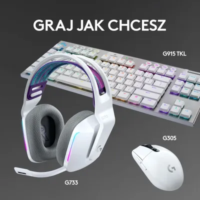 Set gaming Logitech G733 Lightspeed + G Pro X Superlight 2, wireless, RGB, i bardhë - 2