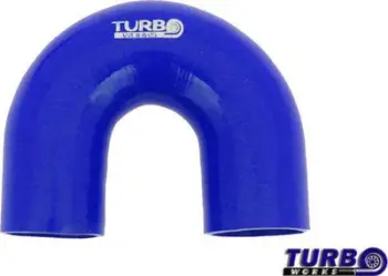Tub silikoni TurboWorks Elbow 180°, 60mm, blu