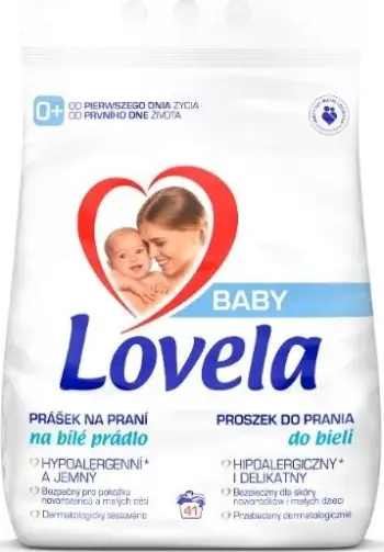 Detergjent pluhur për bebe Lovela Baby Powder, 4.1kg, për rroba të bardha