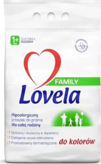 Detergjent pluhur për rroba me ngjyrë Lovela FAMILY Color, 2.1kg, hipoalergjik