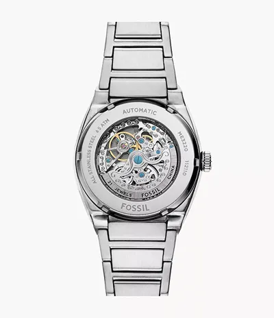 Orë për meshkuj Fossil Everett Skeleton Automatic ME3220, e argjendtë - 5