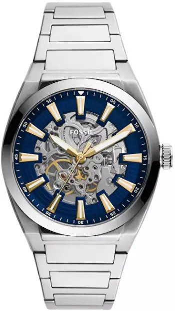Orë për meshkuj Fossil Everett Skeleton Automatic ME3220, e argjendtë