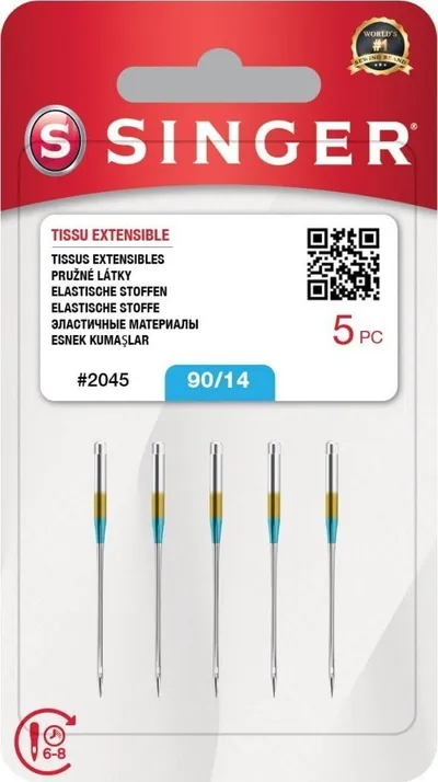 Gjilpëra qepëse Singer Stretch 90/14, për materiale elastike, set - 1