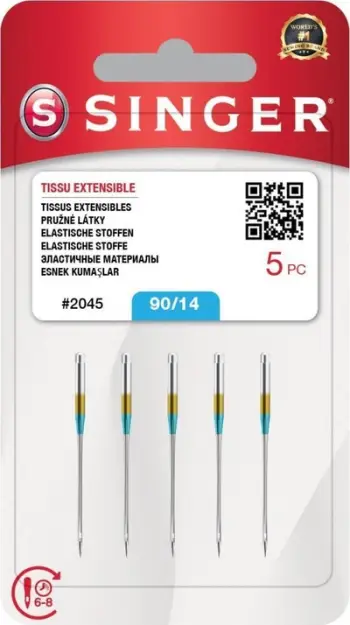 Gjilpëra qepëse Singer Stretch 90/14, për materiale elastike, set