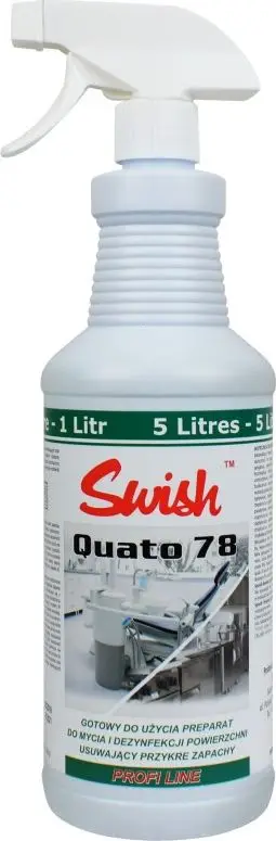 Dezinfektues sipërfaqesh Swish Quato 78 Plus, gati për përdorim, 1L, transparent