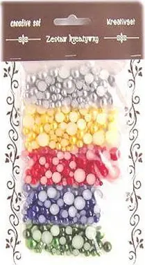 Set gjysmë perlash Gal, 4–10 mm, 5 ngjyra intensive