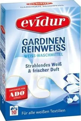 Detergjent pluhur Evidur Rein Weiss, për perde dhe rroba të bardha, 10 larje, 600g