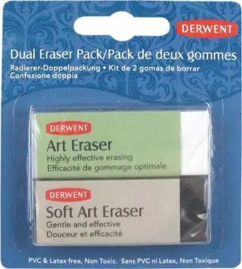 Set goma fshirëse Derwent Dual Eraser Pack 2, 2 copë, shumëngjyrëshe