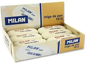 Set goma fshirëse Milan 1012, gome sintetike, ovale, 12 copë, të bardha