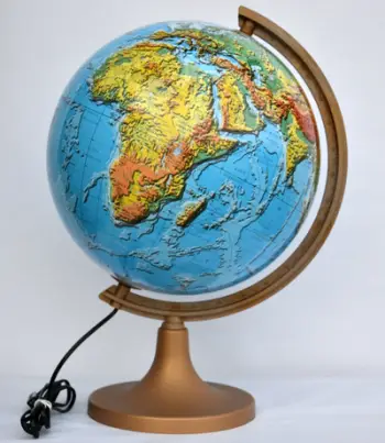 Glob dekorativ Zachem Globe 320 Physical, 320mm, me ndriçim të brendshëm