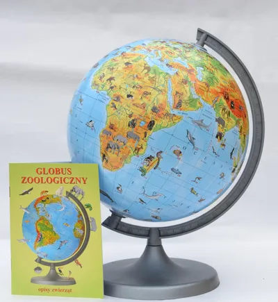 Glob zoologjik edukativ, 22 cm, shumëngjyrësh - 1