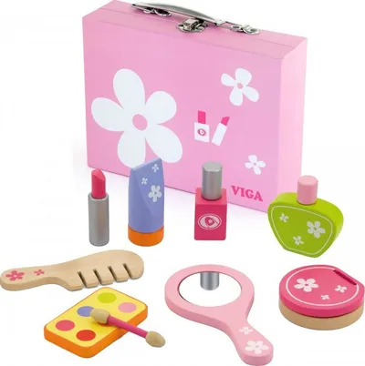 Set grimimi druri për fëmijë Viga 50531, valixhe me aksesorë loje, rozë - 1