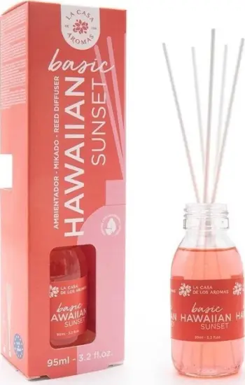 Difuzer me shkopinj La Casa de los Aromas Hawaiian Sunset Basic, 95ml, aromë frutore, rozë