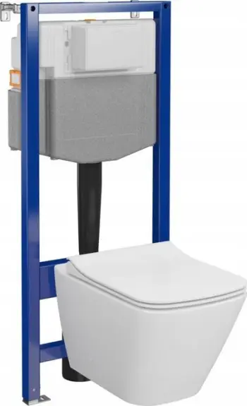 Set i fshehtë WC Cersanit Aqua Plus Mechanical CITY S701-796, guacë pa unazë, ulëse soft close, e bardhë