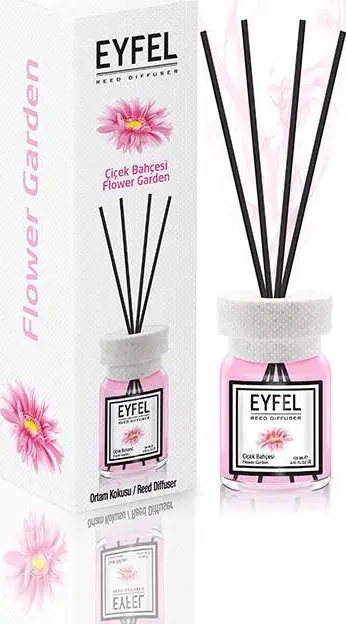 Difuzer me shkopinj EYFEL Flower Garden, 120ml, aromë lulesh, shumëngjyrësh