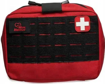 Set i ndihmës së parë MaxHarter Extended TR Trauma Responder, për ndërmarrje, çantë najloni e kuqe