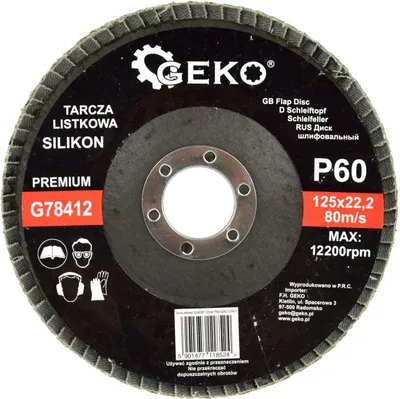 Disk abraziv flap GEKO G78412, 125mm P60, silikon karabit, i zi - 1