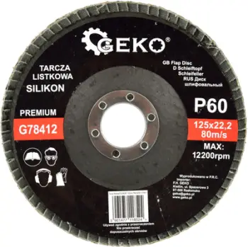 Disk abraziv flap GEKO G78412, 125mm P60, silikon karabit, i zi