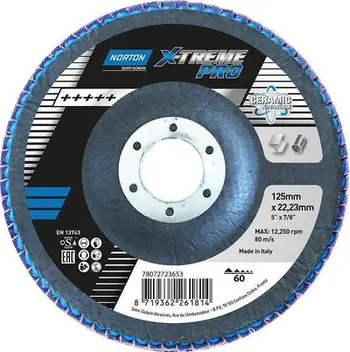 Disk bluarës X-Treme Pro 125mm, P60, për inoks dhe metal