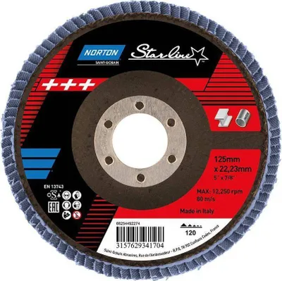 Disk bluarës Norton Starline, 125mm, P120, blu - 1