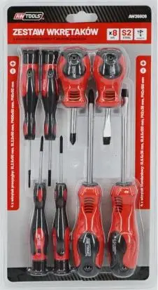 Set kaçavidash AWTools S2 AW36809, 8 copë, për precizion