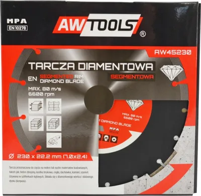 Disk diamant prerës Awtools Diamond Blade 400mm, segmentuar, për beton dhe gur - 2