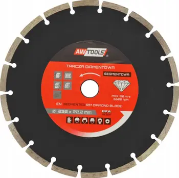 Disk diamant prerës Awtools Diamond Blade 400mm, segmentuar, për beton dhe gur