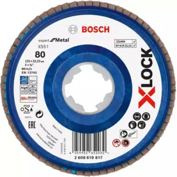 Disk abraziv Bosch X551 2608619817, 125mm, për metal, kafe
