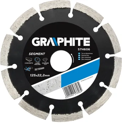 Disk diamant segmentuar Graphite 57H610, 230x22.2mm, për beton, i zi - 1