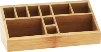 Organizues kozmetikash bambu, 10 ndarje, natyral