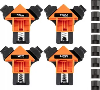 Set kapës këndor Neo Tools 45 492, 4 copë, për kënd 90°, portokalli