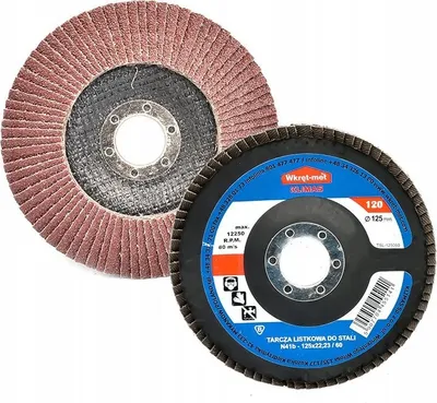 Disk bluarës lamelar Wkręt-met 125mm, griti 120, kafe - 1