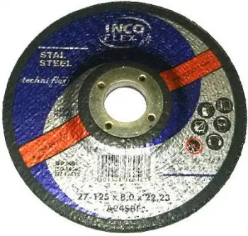 Disk bluarës metali Inco Flex M27-125-8.0-22A24S, 125mm, trashësi 8mm, hapje 22.2mm