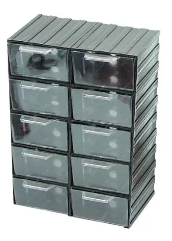 Organizues veglash Mega Tool Organizer 35802, 10 sirtarë transparentë, plastik, gri